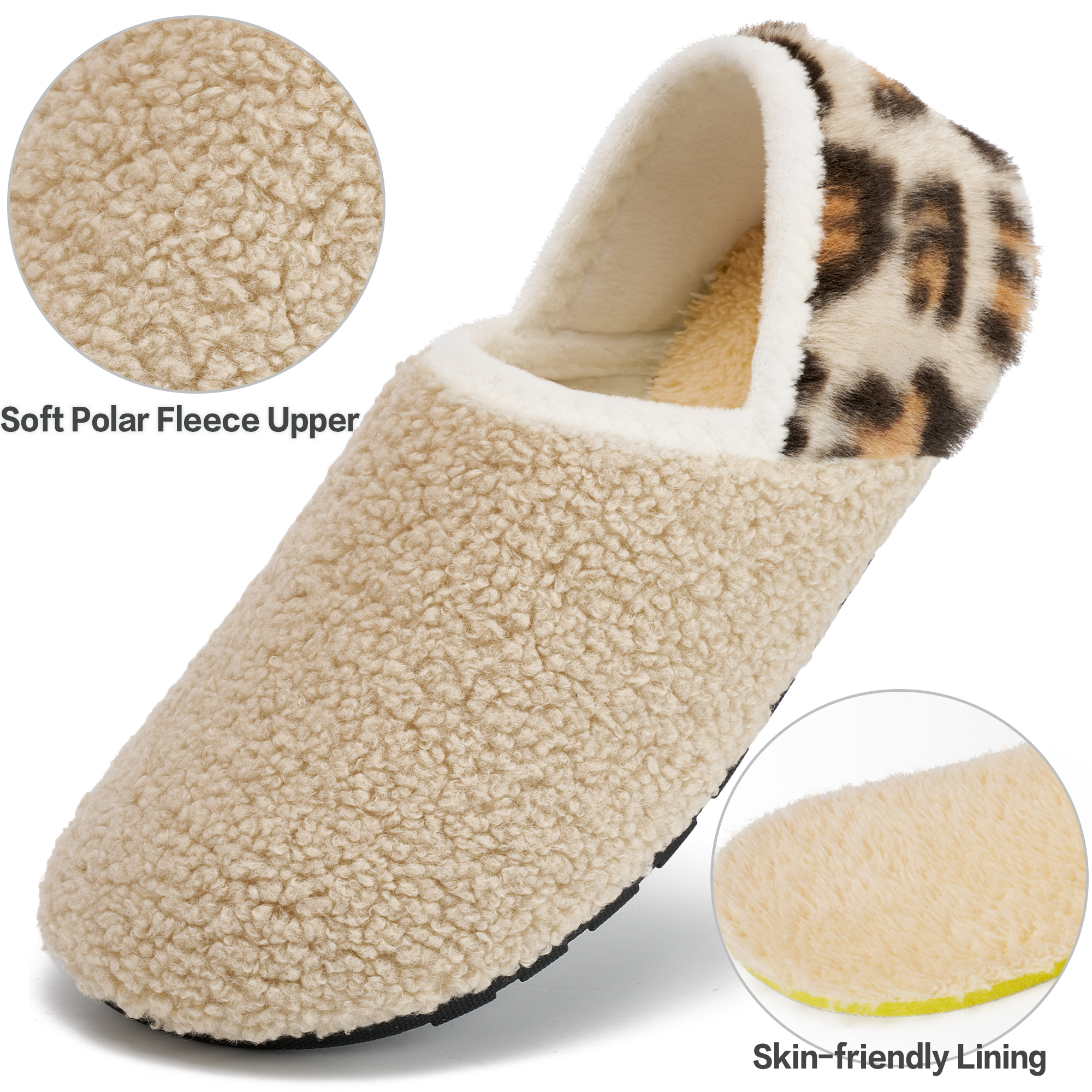 Ecetana Women's Fuzzy Closed-Back House Slippers photo 3