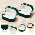 thumbnail image 3 of 2pcs Oval Velvet Couple Ring box with Brass Botton Finger Ring Gift Storage Case for Wedding Engagement Dark Slate Gray 4x7.4x3.4cm Inner Diameter: 3x7x1cm, 3 of 5