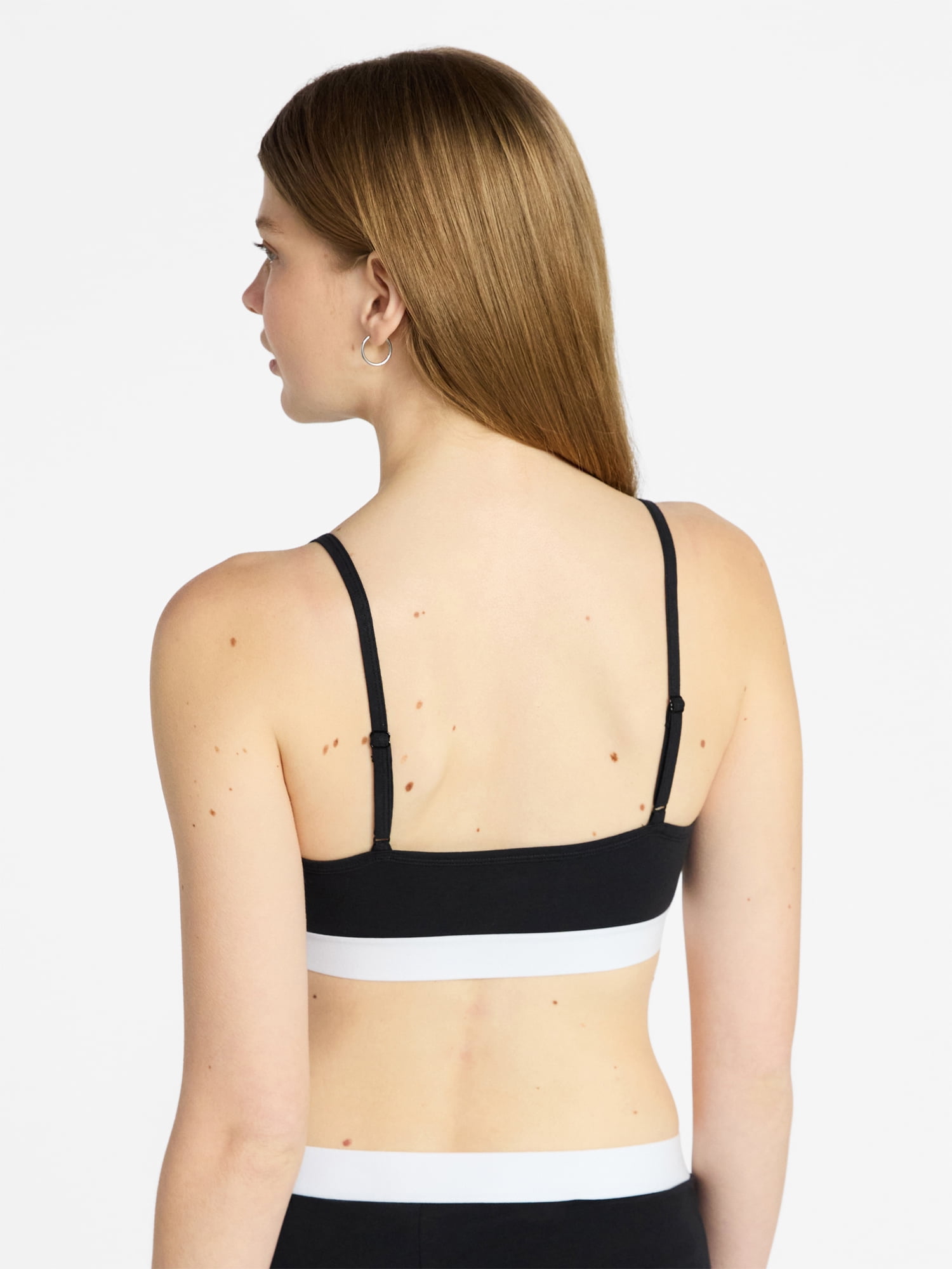 No Boundaries Women's Cotton Jersey Triangle Bralette w/Buttons Sizes XS-XXXL