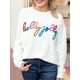 thumbnail image 5 of Sudadera navideña 2025 para mujer, suéter de cuello redondo con parche de purpurina Merry, jersey fino de manga larga con lentejuelas Merry, 5 of 5