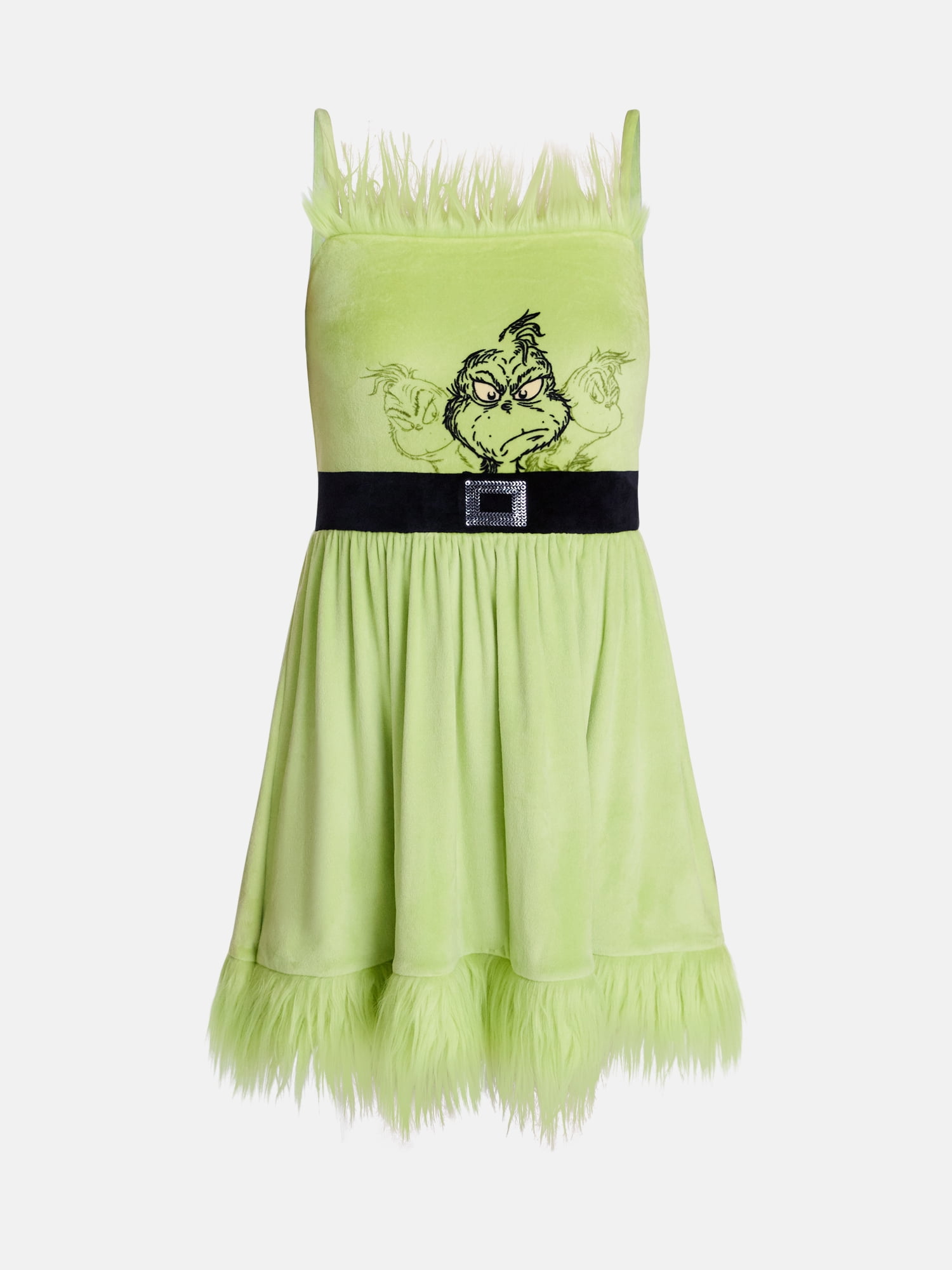 The Grinch Women's Christmas Sleeveless Mini Dress, Sizes XXS-XXL