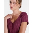 thumbnail image 5 of Joyspun Women’s Modal Blend Ribbed Henley Sleep Top, Sizes XS-3X, 5 of 6