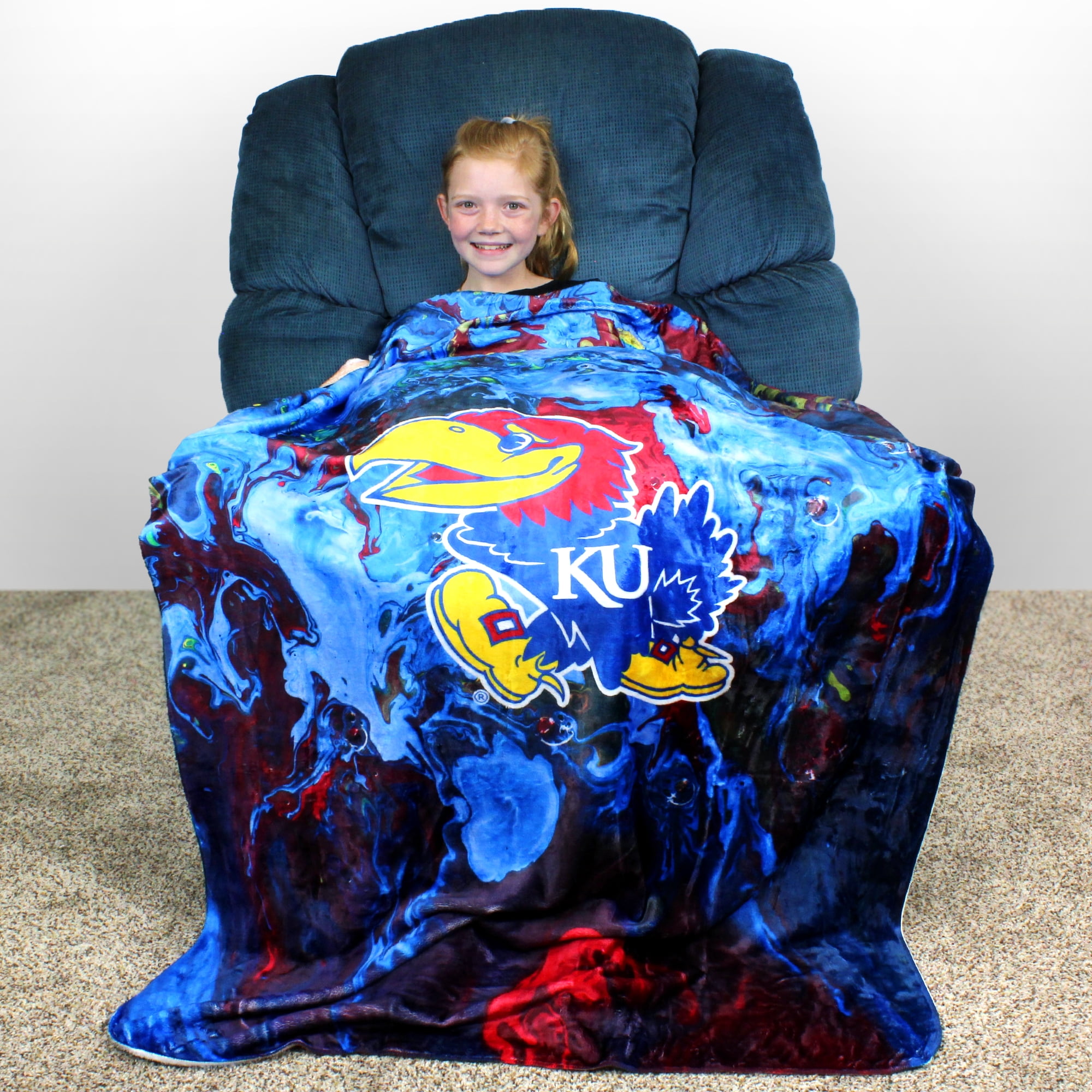College Covers Kansas Jayhawks Sublimated Soft Throw Blanket, 42" x 60"