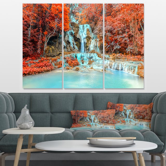 Rainforest Cascade Loas - Impression sur Toile Photographie de Paysage
