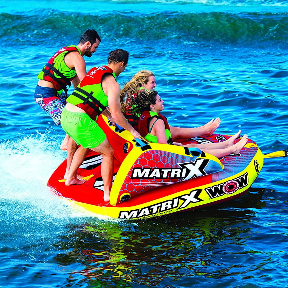 WOW Watersports Macho 2 Rider Inflatable Water Deck Tube Boat Towable 16-1010 