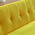 thumbnail image 6 of HSUNNS Sofa Bed, Upholstered Convertible Sofa Bed with Armrest, Modern Sleeper Sofa Couch with 2 Pillows, Wood Legs, Comfortable Linen Fabric Sofa for Living Room Bedroom Office, Yellow, 6 of 8