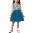 thumbnail image 2 of ATOGUTA Dresses for Girls Ruffle Tulle Tutu Dresses Cute Summer Party Princess Sundress Size 0-8. Blue, 2 of 5