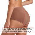 thumbnail image 3 of Ropa interior para mujeres con flujo abundante, alta absorción, a prueba de fugas, bragas menstruales posparto para damas., 3 of 8