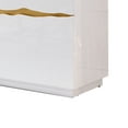 thumbnail image 2 of Benjara 2 Drawer Wooden Buffet with 1 Side Open and 1 Pull Down Door,White and Gold, 2 of 3