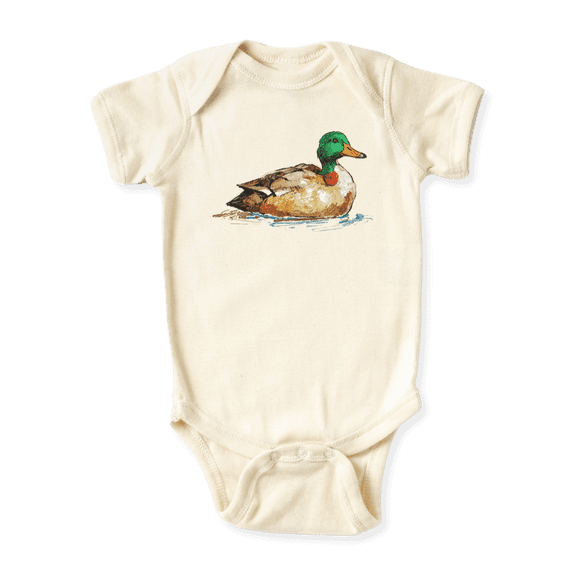 Mallard Wild Duck Baby Bodysuit, Newborn Outfit, Baby Clothes, Gift for Children 12m Natural