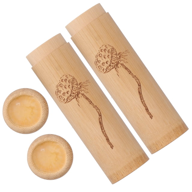 Portable Bamboo Tube,2Pcs Bamboo Tube Natural Storage Tube Bamboo Tube Highly Recommended