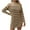 Khaki, variant on HAPIMO Women's Mini Straight Dress Fashion Stripe Knitted Sweaters Elegant Casual Knitted High Neck Fall Dress Workout Holiday Long Sleeve Spring Beige L