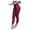 Wine, variant on GJSYRH Women's High Waist Leather Leggings Side Zippers High Waist Stretch Pants for Comfortable Fit and Stylish