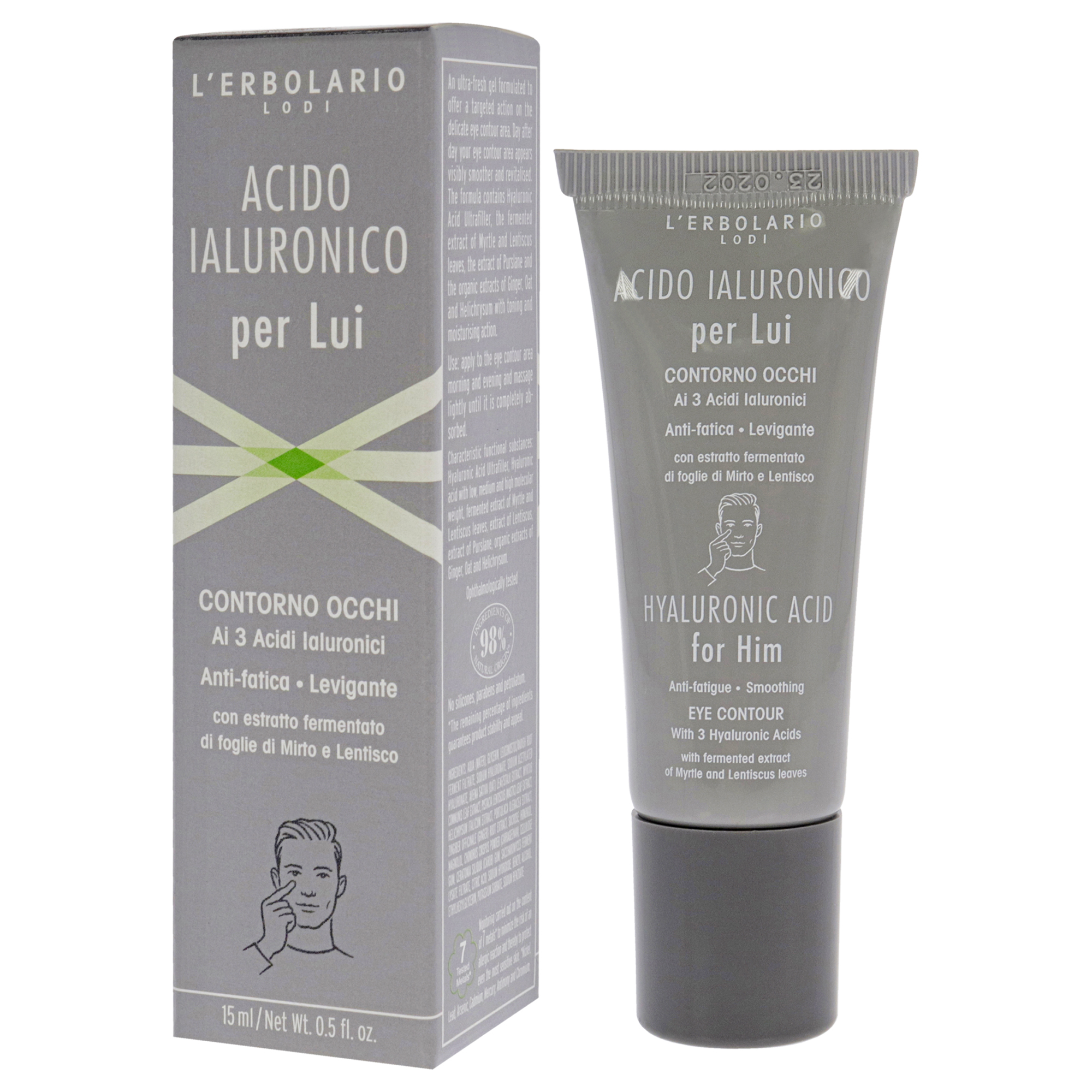LErbolario Hyaluronic Acid Anti-Fatigue Smoothing Eye Contour , 0.5 oz Gel