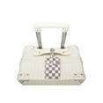 thumbnail image 3 of Daisy Rose Stylish Luggage Tag with name card and privacy protection for Suitcase and travel bag - PU Vegan leather - Cream Checkered, 3 of 5