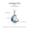 thumbnail image 3 of Coachuhhar Celtic Moon Necklace 925 Sterling Silver Abalone Shell Celtic Knot Pendant Necklace Crescent Irish Necklace Celtic Jewelry Gift for Women Men, 3 of 7