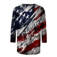 thumbnail image 4 of Women's Independence Day Print Fashion Casual Round Neck 3/4 Sleeve T Shirt Holiday Graphic Tee For Summer Celebrations 6 Women's Tees Womens Long Sleeve Tee Short Sleeve Athletic Top Women S T Shirts, 4 of 5