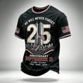 thumbnail image 2 of Domzest Men's Never Forget 911 Memorial T Shirts Crew Neck Twin Towers Printed Shirt American Flag 9/11 25th Anniversary Short Sleeve Graphic Shirts Wine S, 2 of 4