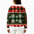 thumbnail image 4 of Women's Casual Fashion Long-Sleeve Zip-Up Fleece Hooded Cardigan with Christmas Print, Cozy and Warm for Winter Season,Deep Red,2XL, 4 of 5