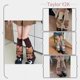 thumbnail image 2 of Sanrio Hello Kitty-calcetines apilables de Anime japonés, piel negra KT Y2K, medias Retro para chica picante, mangas a media pierna tejidas a la moda, 2 of 4
