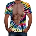thumbnail image 1 of Qertyioot Homme Été Casual Col Rond Manches Courtes Top avec Imprimé sur la Poitrine et Col Rond Hommes Séance d'Entraînement T-Shirt, 1 of 2