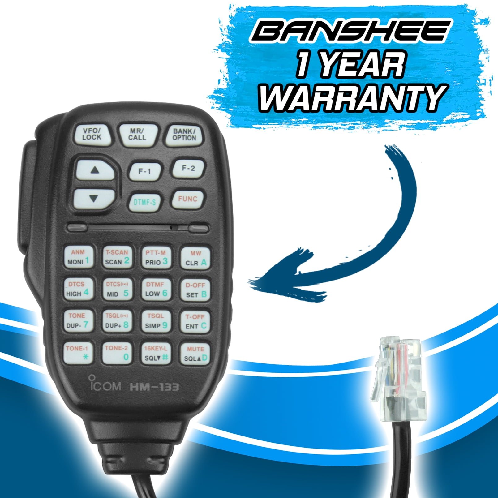 Banshee Replaces Icom HM-133V Remote Control Microphone