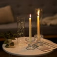 thumbnail image 3 of Glasseam Set of 2 Glass Taper Candlestick Holders: Clear Taper Candle Holders Glass Candle Holder Tapered Candle Holder Hurricane Taper Holder Candle Stick Candle Holder for Wedding Ceremony Home, 3 of 9