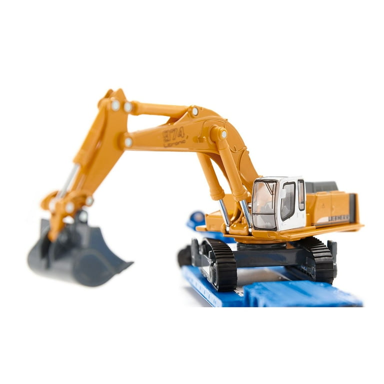 siku6714と2887 1/87 Liebherr 974 Excavator with MAN Truck & Lowboy Trailer