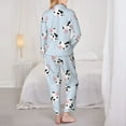 thumbnail image 5 of Kll Cute Farm Cow Print Women'S Long Sleeve Pajamas With Pants Sleepwear Loungewear 2 Set-X-Large, 5 of 9