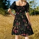 thumbnail image 5 of Vestido floral de medianoche de manga corta para mujer, estilo coreano, verano, 5 of 7