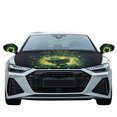 thumbnail image 2 of Yuyamidu St. Patrick's Day Car Hood Cover Protector Black Cat Auto Side View Mirror Cover Green Leaves Car Front Hood Cover with Elastic Band 3 PCS Auto Accessories for Most Cars Sedans, 2 of 7
