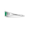 thumbnail image 4 of Gem & Harmony 2/5 Carat (Ctw) Emerald Heart Promise Ring in 10K White Gold for Women, 4 of 6