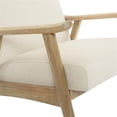 thumbnail image 5 of Chaise Weldon en Tissu Crème Lin avec Cadre Fini Brossé, 5 of 5