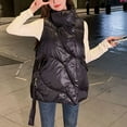 thumbnail image 2 of REORIAFEE Women Winter Warm Waistcoat Stand Collar Sleeveless Puffy Puffer Padded Vest Lightweight Outerwear Zipper Sleeveless Pullover Blouse Open Front Jacket Coat Outwear, 2 of 5