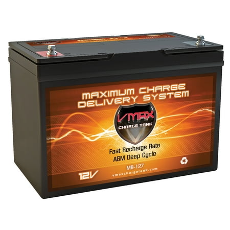 VMAX MB127-100 (Replaces NAPA 8301 8271 8270) 12V 100Ah AGM Group 27 Deep Cycle Sealed Battery