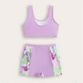 thumbnail image 4 of GYRATEDREAM Girls' Tankini Sets Kids Two Piece Dance Sports Bra Crop Top with Shorts Gymmnastics Active Swimming Tankini Swimsuit Outfit Set for 8-12Y, 4 of 7