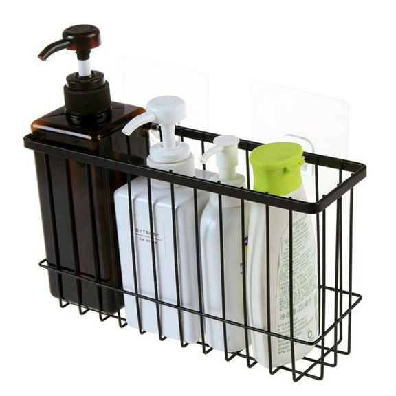 ORDDIART Shower Wall Wire Basket with Clear Adhesive, 1 Piece Bathroom Storage Organizer for Shower Accessories