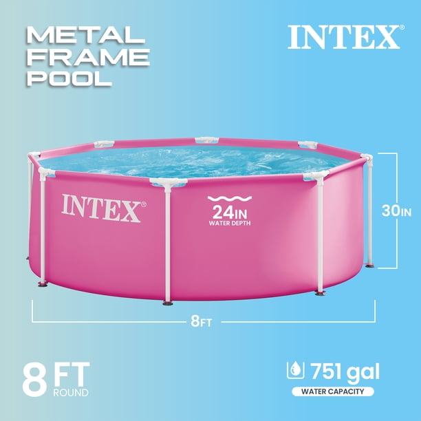 Intex, Above Ground Pool, 8Ft X 30In Pink Metal Frame - Walmart.com