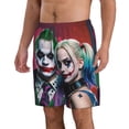 thumbnail image 2 of Film Harley Quinn Joker Men's Beach Shorts Swim Trunks Casual Quick Dry Board Shorts Swimwear with Mesh Lined and Pockets, 2 of 8