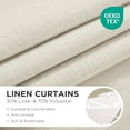 thumbnail image 2 of Juego de cortinas Joydeco de lino, 244 cm de longitud, 2 paneles, color blanco marfil, 2 of 7