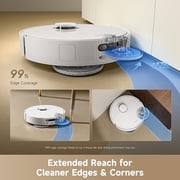 DREAME Robot Vacuum and Mop, 25000Pa Suction, TriCut Anti-Tangle, 100 Days Auto-Empty, Pet Hair Capets Friendly, MopExtend Tech for Edge Cleaning, Smart Obstacle Avoidance,White