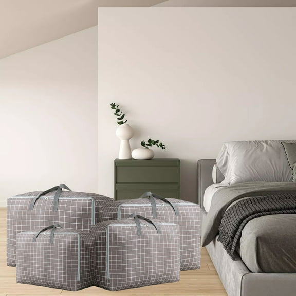 under $5 Usloyux Large Capacity Luggage Bag,Waterproof Heavy-Duty Oxford Cloth Storage Totes Sapce Saving Packing Bag for Moving Travelling Storage Clothes