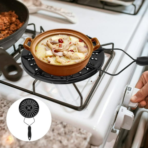 HOMEMAXS 1PC Enamel Induction Hob Heat Diffuser for Home Kitchen Cooktop (Black)