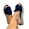thumbnail image 2 of AOOCHASLIY Sandals Women Bowknot Beach Summer Slippers Platform Slope Heels Plus Size Shoes, 2 of 5