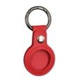 thumbnail image 2 of Funda protectora de cuero sintético con llavero para Apple Airtags Tracker rojo, 2 of 9
