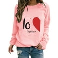 thumbnail image 1 of Chandail Col Rond de la Saint-Valentin pour Femmes Manches Longues Chandails en Molleton Cœur d'Amour Cadeau Graphique Fête des Mères 2024 Chandail en Molleton Imprimé Cœur Mignon Chandail Col Rond Manches Longues, 1 of 4