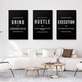 thumbnail image 4 of GUBIYU Hustle Grind Execution Wall Art Set of 3 Framed Canvas Black Motiviational Wall Art Home Office Wall Decor Inspirational Positive Quotes Posters Success Entrepreneur Gifts for Mens Guys 12"x16", 4 of 6