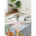 thumbnail image 3 of Easter Bunny Suqare Tablecloth - 60 x 60 Inch, Easter Eggs Spring Farmhouse Wood Grain Teal Blue Waterproof & StainResistant Tablecloth, Washable Oil-proof Table Cover for Dining/Party/Wedding/Buffet, 3 of 9