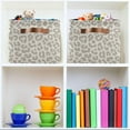 thumbnail image 6 of GZHJMY Light Leopard Print Foldable Canvas Storage Bin, Sturdy Fabric Storage Basket with Handles, Storage Cube Box for Organizing Shelf Nursery Toy Closet 1PCS#821, 6 of 7