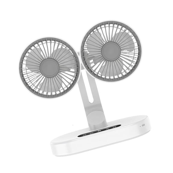 ZELVINN Bedroom Dorm Tent Cooling Fan Two-Head Type C Air Circulator with 5 Speeds for Desk Study Home Comfort Daily Use